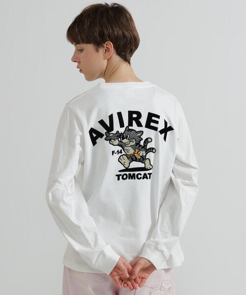 AVIREX(アヴィレックス)の「《WEB&DEPOT限定》TOMCAT L/S T-SHIRT(Tシャツ/カットソー・レディース・ブラック/ネイビー/ホワイト/レンガ・F)」の2枚目の写真