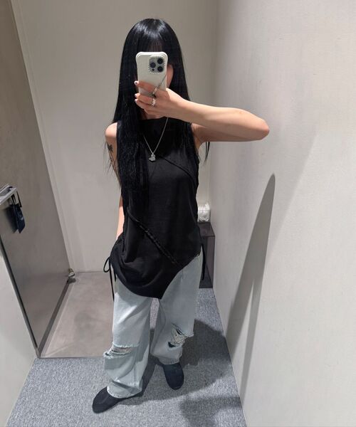 INSILENCE WOMEN(インサイレンスウーマン)の「ディストレスドピンタックデニム WHITE(デニムパンツ・レディース・その他・X-SMALL/SMALL/MEDIUM/LARGE)」の9枚目の写真