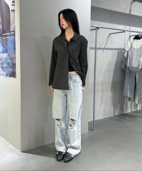 INSILENCE WOMEN(インサイレンスウーマン)の「ディストレスドピンタックデニム WHITE(デニムパンツ・レディース・その他・X-SMALL/SMALL/MEDIUM/LARGE)」の8枚目の写真
