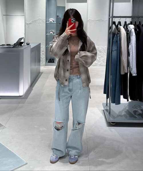 INSILENCE WOMEN(インサイレンスウーマン)の「ディストレスドピンタックデニム WHITE(デニムパンツ・レディース・その他・X-SMALL/SMALL/MEDIUM/LARGE)」の6枚目の写真