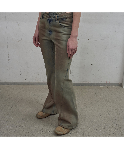 LCDC TM(エルシーディーシーティーエム)の「CUT-OUT WAIST WASHED DENIM (SAND GREY)(デニムパンツ・レディース・サンドグレー・SMALL/MEDIUM)」の6枚目の写真