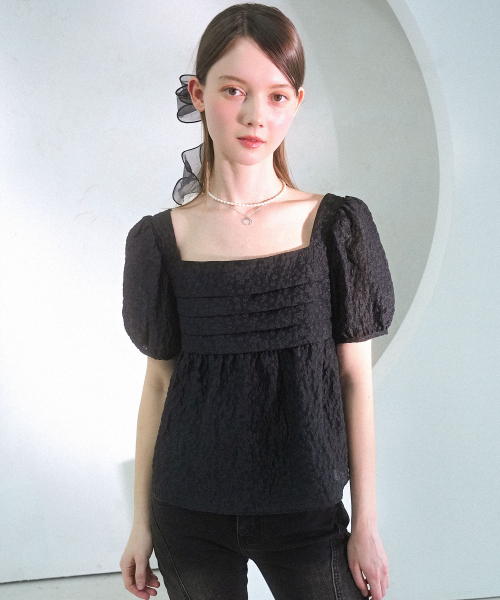 Vivacious(ビバシャス)の「Snow Oganza Puff Blouse BLUE(シャツ/ブラウス・レディース・ブルー・SMALL/MEDIUM)」の2枚目の写真