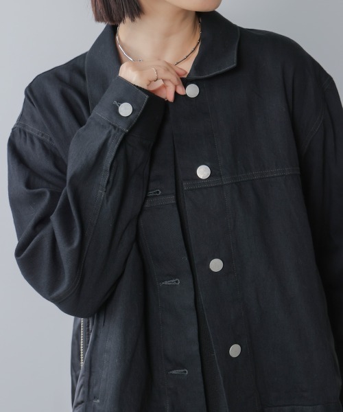 Bou Jeloud(ブージュルード)の「ドッキングデニムジャケット(デニムジャケット・レディース・インディゴブルー/ブラック・S)」の22枚目の写真