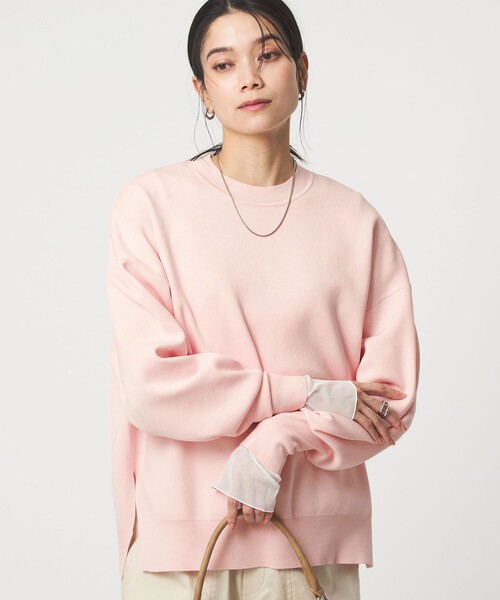 green label relaxing(グリーンレーベルリラクシング)の「パフニット プルオーバー ウォッシャブル(ニット/セーター・レディース・ナチュラル/ブラック/ライトピンク・FREE)」の4枚目の写真