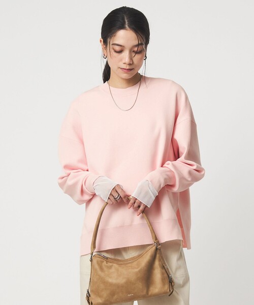 green label relaxing(グリーンレーベルリラクシング)の「パフニット プルオーバー ウォッシャブル(ニット/セーター・レディース・ナチュラル/ブラック/ライトピンク・FREE)」の5枚目の写真