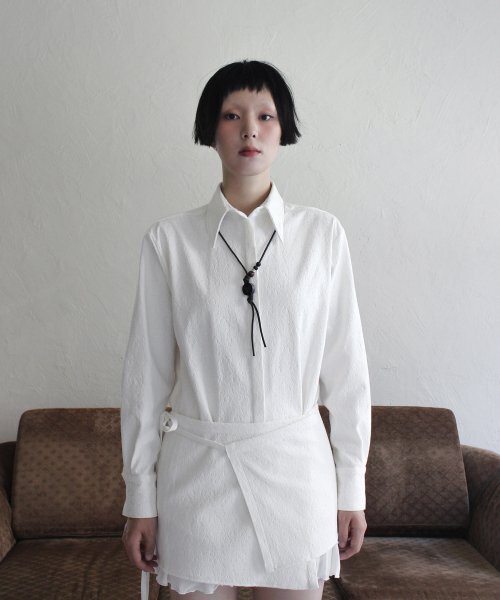 RUBATI(ルバティ)の「ジャカードシャツハーフエプロン_ホワイト(シャツ/ブラウス・レディース・その他・size2/size1)」の6枚目の写真