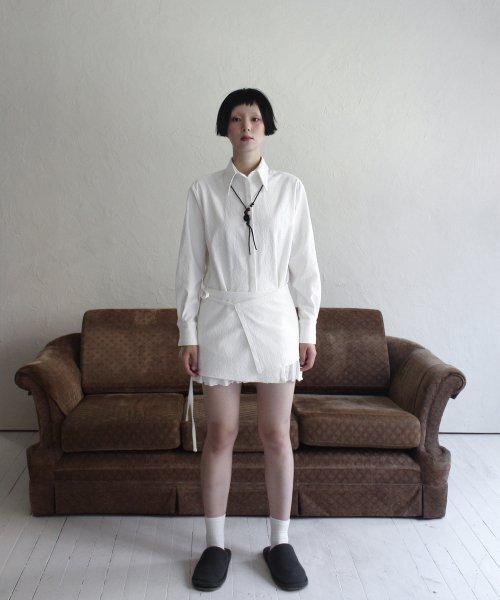 RUBATI(ルバティ)の「ジャカードシャツハーフエプロン_ホワイト(シャツ/ブラウス・レディース・その他・size2/size1)」の7枚目の写真