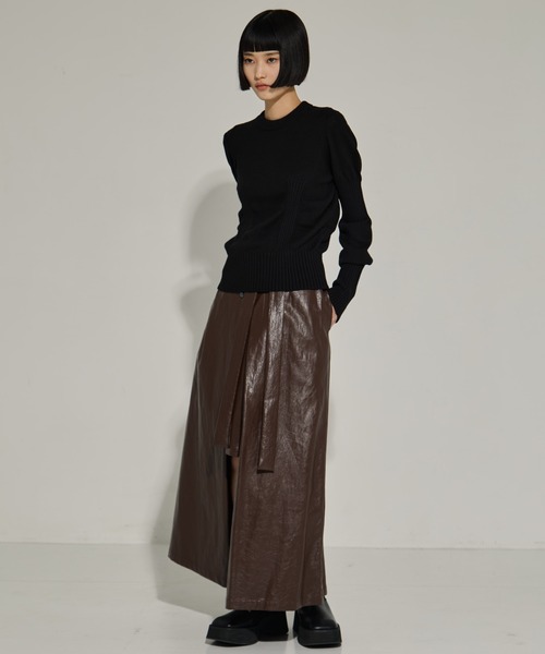 AKANE UTSUNOMIYA（アカネウツノミヤ）の「【AKANE UTSUNOMIYA/アカネウツノミヤ】AKES-005（パフスリーブニット）（ニット/セーター・レディース・ブラック/グレー・FREE）」の12枚目の写真