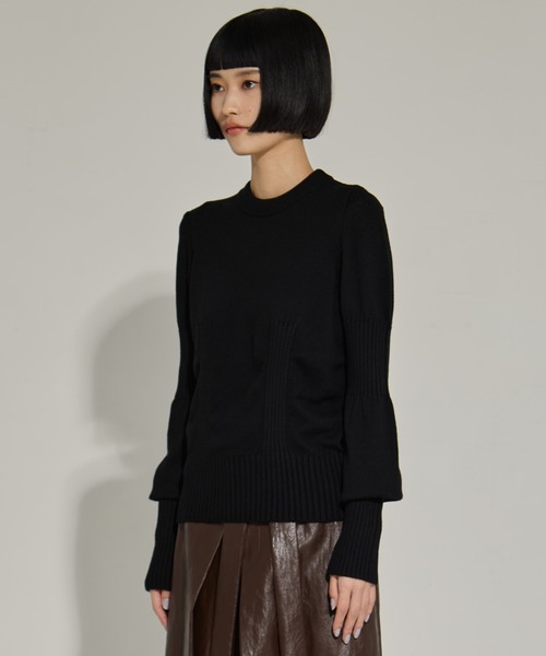 AKANE UTSUNOMIYA（アカネウツノミヤ）の「【AKANE UTSUNOMIYA/アカネウツノミヤ】AKES-005（パフスリーブニット）（ニット/セーター・レディース・ブラック/グレー・FREE）」の14枚目の写真