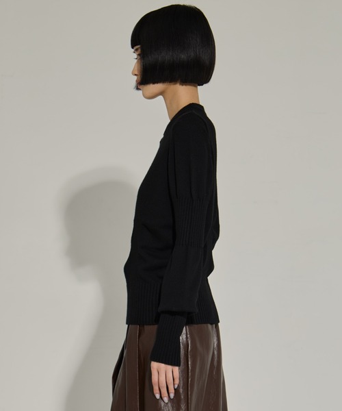 AKANE UTSUNOMIYA（アカネウツノミヤ）の「【AKANE UTSUNOMIYA/アカネウツノミヤ】AKES-005（パフスリーブニット）（ニット/セーター・レディース・ブラック/グレー・FREE）」の15枚目の写真