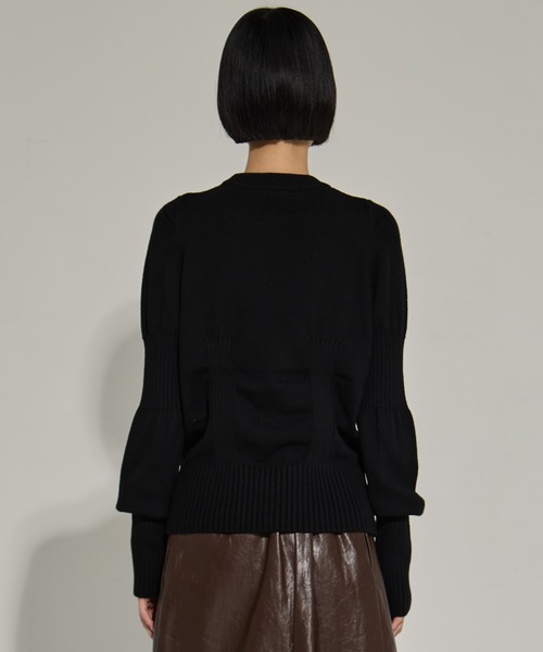 AKANE UTSUNOMIYA（アカネウツノミヤ）の「【AKANE UTSUNOMIYA/アカネウツノミヤ】AKES-005（パフスリーブニット）（ニット/セーター・レディース・ブラック/グレー・FREE）」の16枚目の写真
