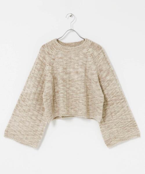 ITEMS URBANRESEARCH（アイテムズ アーバンリサーチ）の「ワイドスリーブミックスニット（ニット/セーター・レディース・イエロー/ベージュ/グレー・FREE）」の9枚目の写真