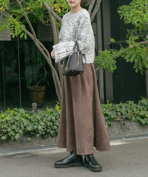 ITEMS URBANRESEARCH（アイテムズ アーバンリサーチ）の「ワイドスリーブミックスニット（ニット/セーター・レディース・イエロー/ベージュ/グレー・FREE）」の14枚目の写真