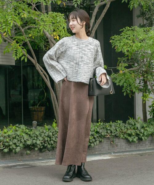 ITEMS URBANRESEARCH（アイテムズ アーバンリサーチ）の「ワイドスリーブミックスニット（ニット/セーター・レディース・イエロー/ベージュ/グレー・FREE）」の15枚目の写真