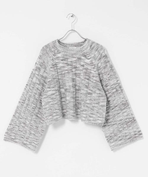 ITEMS URBANRESEARCH（アイテムズ アーバンリサーチ）の「ワイドスリーブミックスニット（ニット/セーター・レディース・イエロー/ベージュ/グレー・FREE）」の17枚目の写真