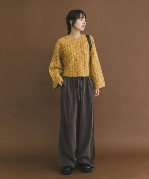 ITEMS URBANRESEARCH（アイテムズ アーバンリサーチ）の「ワイドスリーブミックスニット（ニット/セーター・レディース・イエロー/ベージュ/グレー・FREE）」の22枚目の写真