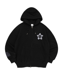 KENDA STAR HOOD ZIP-UP (BLACK)