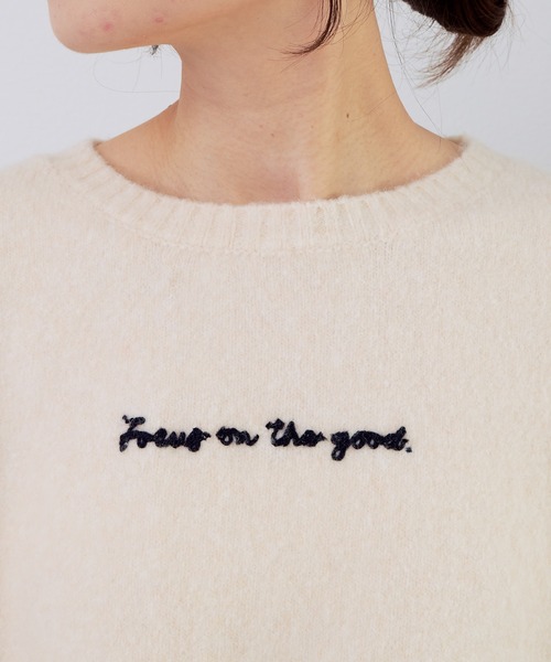 PUAL CE CIN(ピュアルセシン)の「ロゴ刺繍ニットプルオーバー(ニット/セーター・レディース・ネイビー/レッド/アイボリー・FREE)」の12枚目の写真