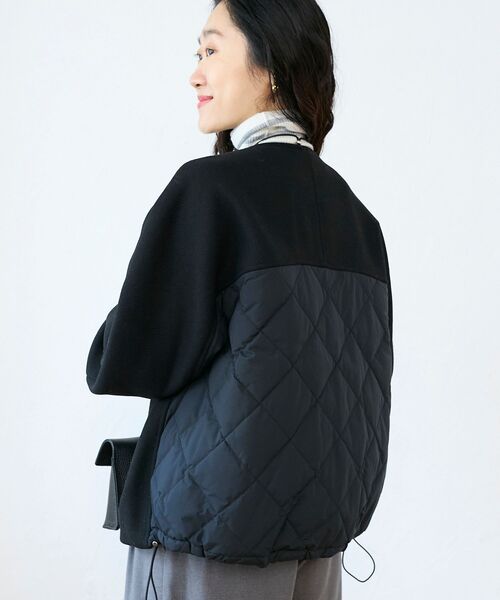 le.coeur blanc（ルクールブラン）の「ウール×ダウンキリカエジャケット（その他アウター・レディース・ブラック/ライトベージュ・38）」の2枚目の写真