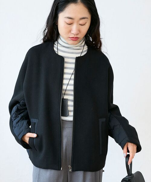 le.coeur blanc（ルクールブラン）の「ウール×ダウンキリカエジャケット（その他アウター・レディース・ブラック/ライトベージュ・38）」の5枚目の写真