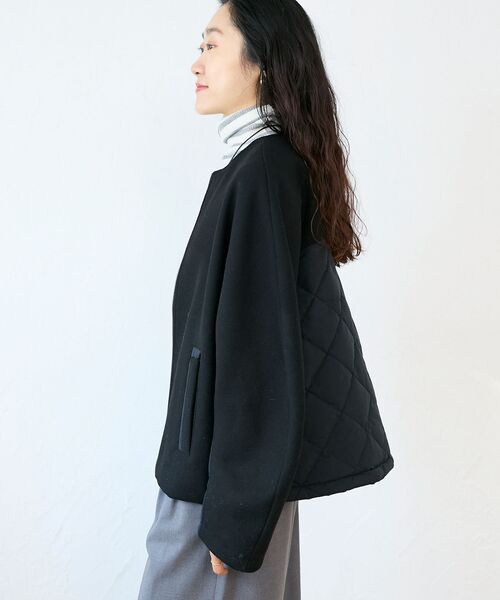 le.coeur blanc（ルクールブラン）の「ウール×ダウンキリカエジャケット（その他アウター・レディース・ブラック/ライトベージュ・38）」の6枚目の写真