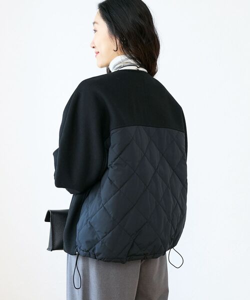 le.coeur blanc（ルクールブラン）の「ウール×ダウンキリカエジャケット（その他アウター・レディース・ブラック/ライトベージュ・38）」の9枚目の写真