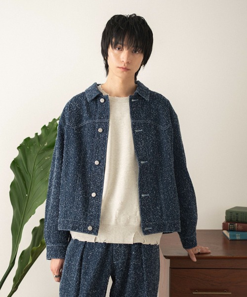 LUCY（ルーシー）の「LUCY/【26年春夏新作】ネップデニムジャケット（デニムジャケット・メンズ・ブラック系2/インディゴブルー・LARGE/MEDIUM）」の2枚目の写真