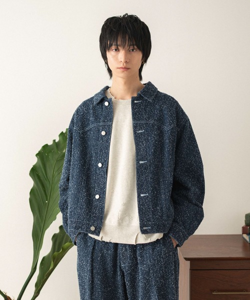 LUCY（ルーシー）の「LUCY/【26年春夏新作】ネップデニムジャケット（デニムジャケット・メンズ・ブラック系2/インディゴブルー・LARGE/MEDIUM）」の4枚目の写真