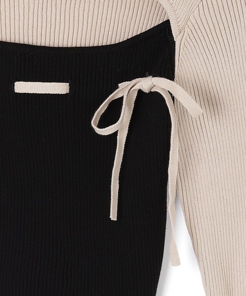 M DOLLY(エムドリー)の「*M DOLLY original* bicolor ribbon luna knit tops/バイカラーリボンルナニットトップス(ニット/セーター・レディース・ベージュ/ブラック・FREE)」の17枚目の写真
