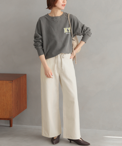 JOURNAL STANDARD relume（ジャーナルスタンダード　レリューム）の「ドローストリングワイドデニム（デニムパンツ・レディース・アイボリー/ブルー系その他・38/36）」の16枚目の写真