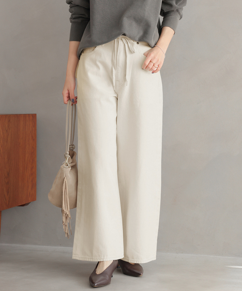 JOURNAL STANDARD relume（ジャーナルスタンダード　レリューム）の「ドローストリングワイドデニム（デニムパンツ・レディース・アイボリー/ブルー系その他・38/36）」の19枚目の写真