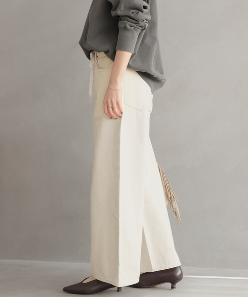 JOURNAL STANDARD relume（ジャーナルスタンダード　レリューム）の「ドローストリングワイドデニム（デニムパンツ・レディース・アイボリー/ブルー系その他・38/36）」の20枚目の写真