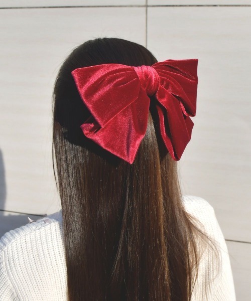 F i.n.t(フィント)の「ベロアビッグリボンバレッタ/fint フィント(バレッタ/ヘアクリップ・レディース・レッド/ブラウン/ブルーグレー・FREE)」の8枚目の写真