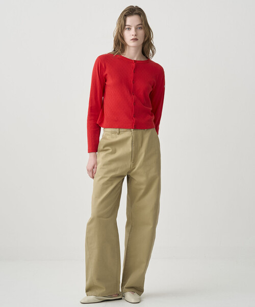 ORCIVAL（オーシバル）の「ORCIVAL | パターンメッシュ コットン クルーネックカーディガン WOMEN（カーディガン/ボレロ・レディース・オフホワイト/ブラック/レッド・2/1）」の6枚目の写真