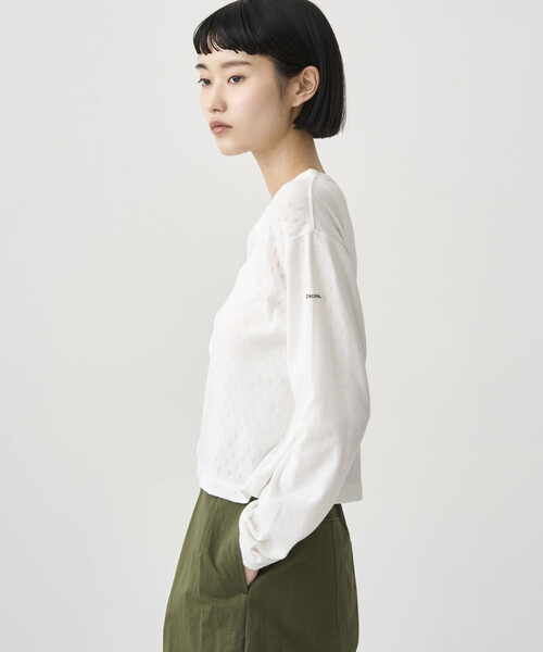 ORCIVAL（オーシバル）の「ORCIVAL | パターンメッシュ コットン クルーネックカーディガン WOMEN（カーディガン/ボレロ・レディース・オフホワイト/ブラック/レッド・2/1）」の12枚目の写真