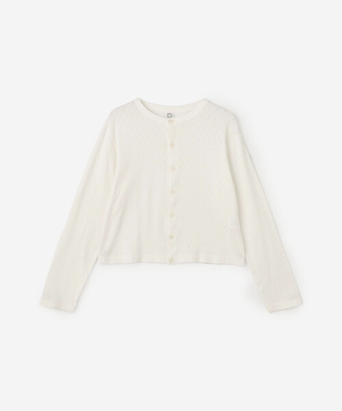 ORCIVAL（オーシバル）の「ORCIVAL | パターンメッシュ コットン クルーネックカーディガン WOMEN（カーディガン/ボレロ・レディース・オフホワイト/ブラック/レッド・2/1）」の5枚目の写真