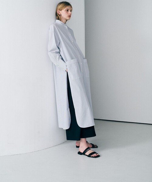 uncrave(アンクレイヴ)の「コットンクロスストライプ シャツワンピース(シャツワンピース・レディース・ネイビー系5/サックスブルー系5・1)」の17枚目の写真