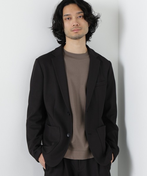 NANO universe（ナノユニバース）の「ボンディングカノコ セットアップ(手洗い可能)（セットアップ・メンズ・ブラック/ベージュ・S/M/L/XL）」の3枚目の写真