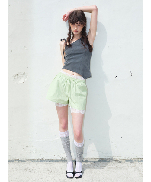 ETMON(エトモン)の「One-Shoulder Strap Top Charcoal(Tシャツ/カットソー・レディース・その他・FREE)」の1枚目の写真