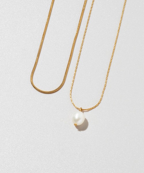 GOLDY（ゴールディ）の「【金属アレルギー軽減】スネーク チェーン & ウォーター パール レイヤード ステンレス ネックレス（ネックレス・レディース・ゴールド/シルバー・FREE）」の13枚目の写真