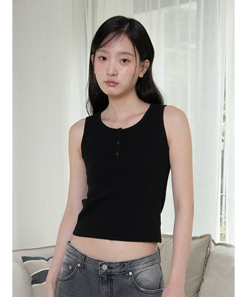 OAFISH(オアフィッシュ)の「OAF HENLEYNECK SLEEVELESS, BLACK(Tシャツ/カットソー・レディース・その他・ONE SIZE)」の2枚目の写真