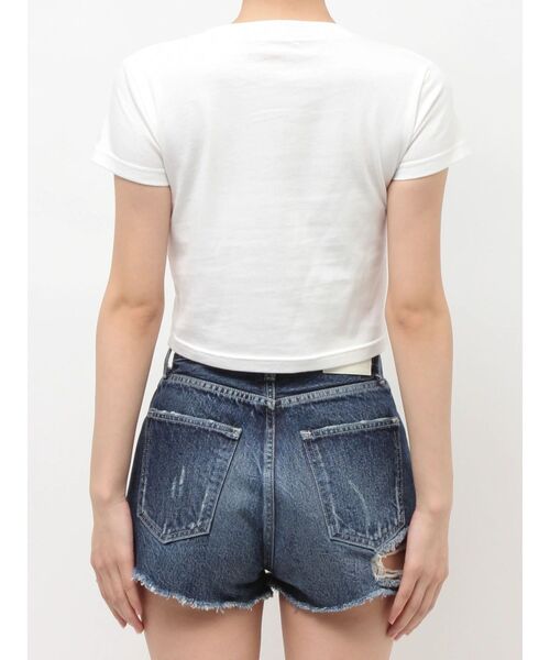 GYDA(ジェイダ)の「SIMILAR GYDAショートTシャツ(Tシャツ/カットソー・レディース・オフホワイト/ブラック・FREE)」の14枚目の写真