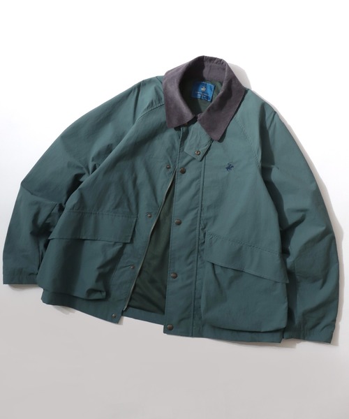 BEVERLY HILLS POLO CLUB(ビバリーヒルズポロクラブ)の「BEVERLY HILLS POLO CLUB/ビバリーヒルズポロクラブ Hunting Jacket/オーバーサイズ ナイロン 襟コーデュロイ ショート丈 ハンティングジャケット/ブルゾン/レディース メンズ(ブルゾン・レディース・サックスブルー/ブラック/グリーン/オリーブ・L/LL/M)」の4枚目の写真