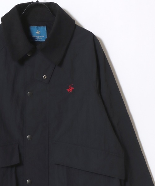 BEVERLY HILLS POLO CLUB(ビバリーヒルズポロクラブ)の「BEVERLY HILLS POLO CLUB/ビバリーヒルズポロクラブ Hunting Jacket/オーバーサイズ ナイロン 襟コーデュロイ ショート丈 ハンティングジャケット/ブルゾン/レディース メンズ(ブルゾン・レディース・サックスブルー/ブラック/グリーン/オリーブ・L/LL/M)」の5枚目の写真