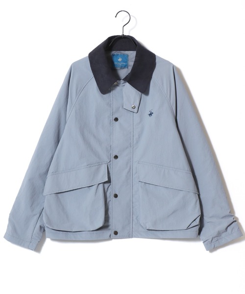 BEVERLY HILLS POLO CLUB(ビバリーヒルズポロクラブ)の「BEVERLY HILLS POLO CLUB/ビバリーヒルズポロクラブ Hunting Jacket/オーバーサイズ ナイロン 襟コーデュロイ ショート丈 ハンティングジャケット/ブルゾン/レディース メンズ(ブルゾン・レディース・サックスブルー/ブラック/グリーン/オリーブ・L/LL/M)」の15枚目の写真
