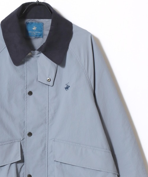 BEVERLY HILLS POLO CLUB(ビバリーヒルズポロクラブ)の「BEVERLY HILLS POLO CLUB/ビバリーヒルズポロクラブ Hunting Jacket/オーバーサイズ ナイロン 襟コーデュロイ ショート丈 ハンティングジャケット/ブルゾン/レディース メンズ(ブルゾン・レディース・サックスブルー/ブラック/グリーン/オリーブ・L/LL/M)」の8枚目の写真