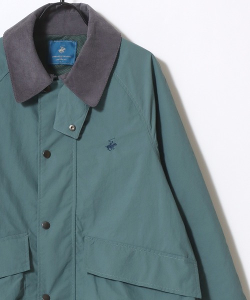 BEVERLY HILLS POLO CLUB(ビバリーヒルズポロクラブ)の「BEVERLY HILLS POLO CLUB/ビバリーヒルズポロクラブ Hunting Jacket/オーバーサイズ ナイロン 襟コーデュロイ ショート丈 ハンティングジャケット/ブルゾン/レディース メンズ(ブルゾン・レディース・サックスブルー/ブラック/グリーン/オリーブ・L/LL/M)」の7枚目の写真