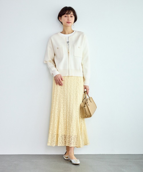 ROPE' PICNIC(ロペピクニック)の「ミラノリブダブルジップニットカーディガン(カーディガン/ボレロ・レディース・ブラック/クリーム/オフホワイト/ダークブラウン・FREE)」の18枚目の写真