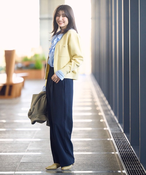 ROPE' PICNIC（ロペピクニック）の「ミラノリブダブルジップニットカーディガン（カーディガン/ボレロ・レディース・ブラック/クリーム/オフホワイト/ダークブラウン・FREE）」の10枚目の写真