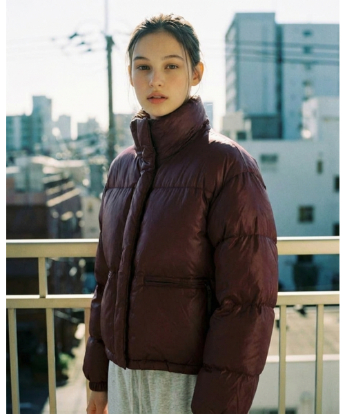 APOSTROPHE COMMA(アポストロフィコンマ)の「グロッシーストリングジップアッププファークロップショートパディング_ブラック(ダウンジャケット/コート・レディース・その他・LARGE/MEDIUM/SMALL)」の2枚目の写真